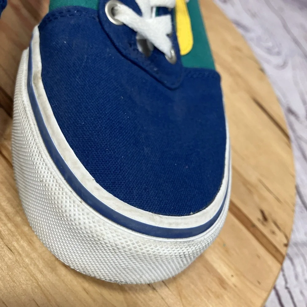 Vans Old Skool Multicolor Skate Shoes Blue Green Yellow Women‎ Size 8.5